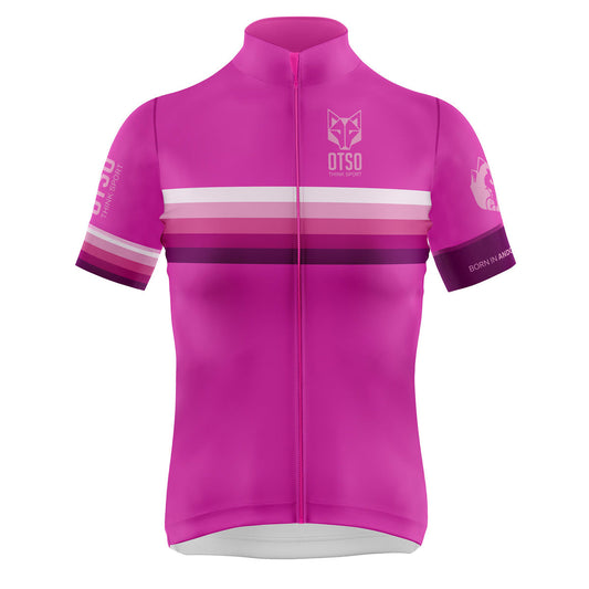 Maillot de ciclismo manga corta hombre - Stripes Fluo Pink