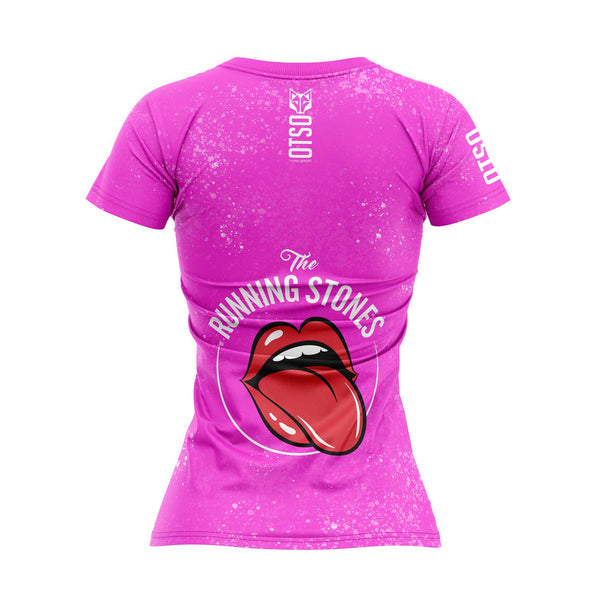 Playera manga corta mujer - Running Stones Pink