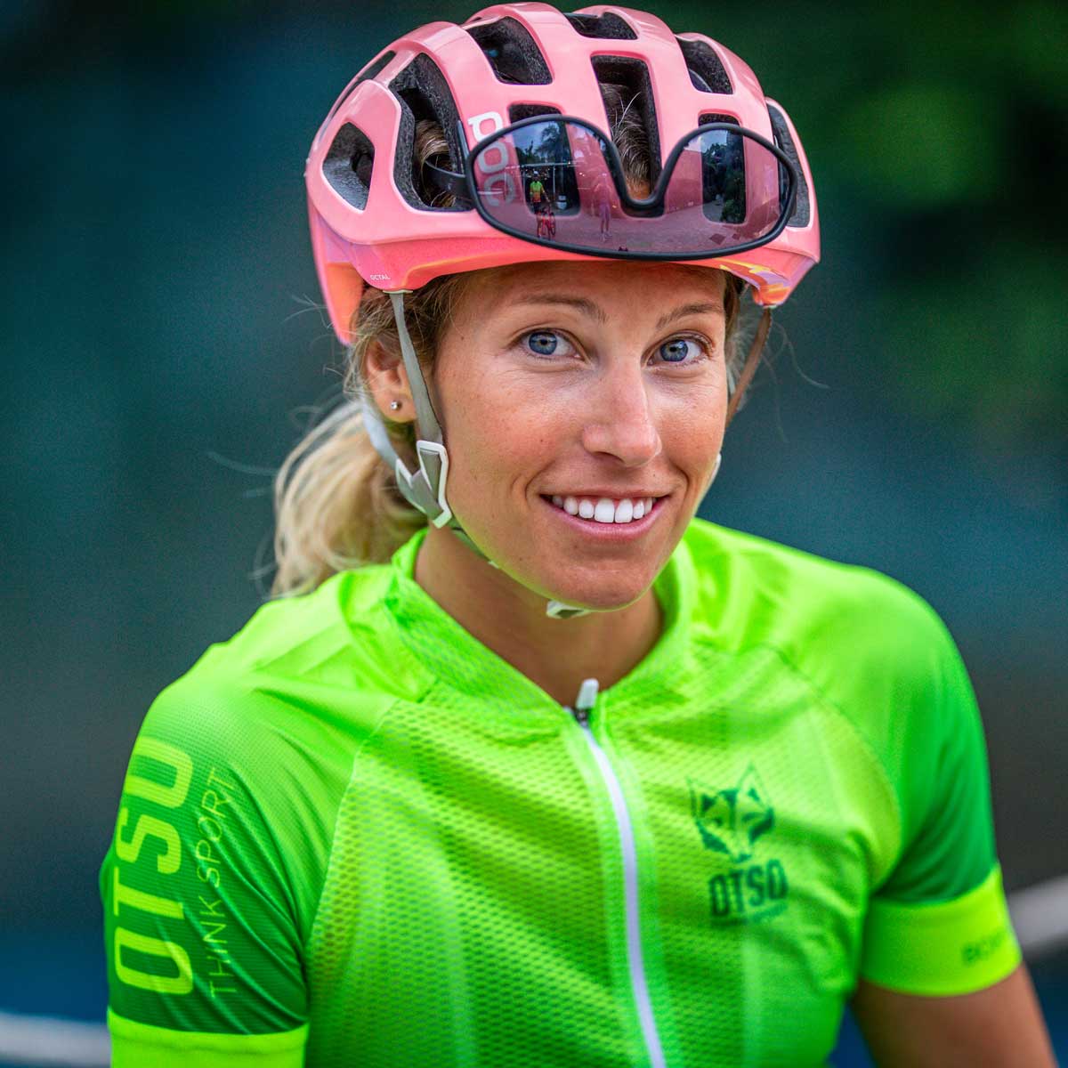 Maillot de ciclismo manga corta mujer - Fluo Green