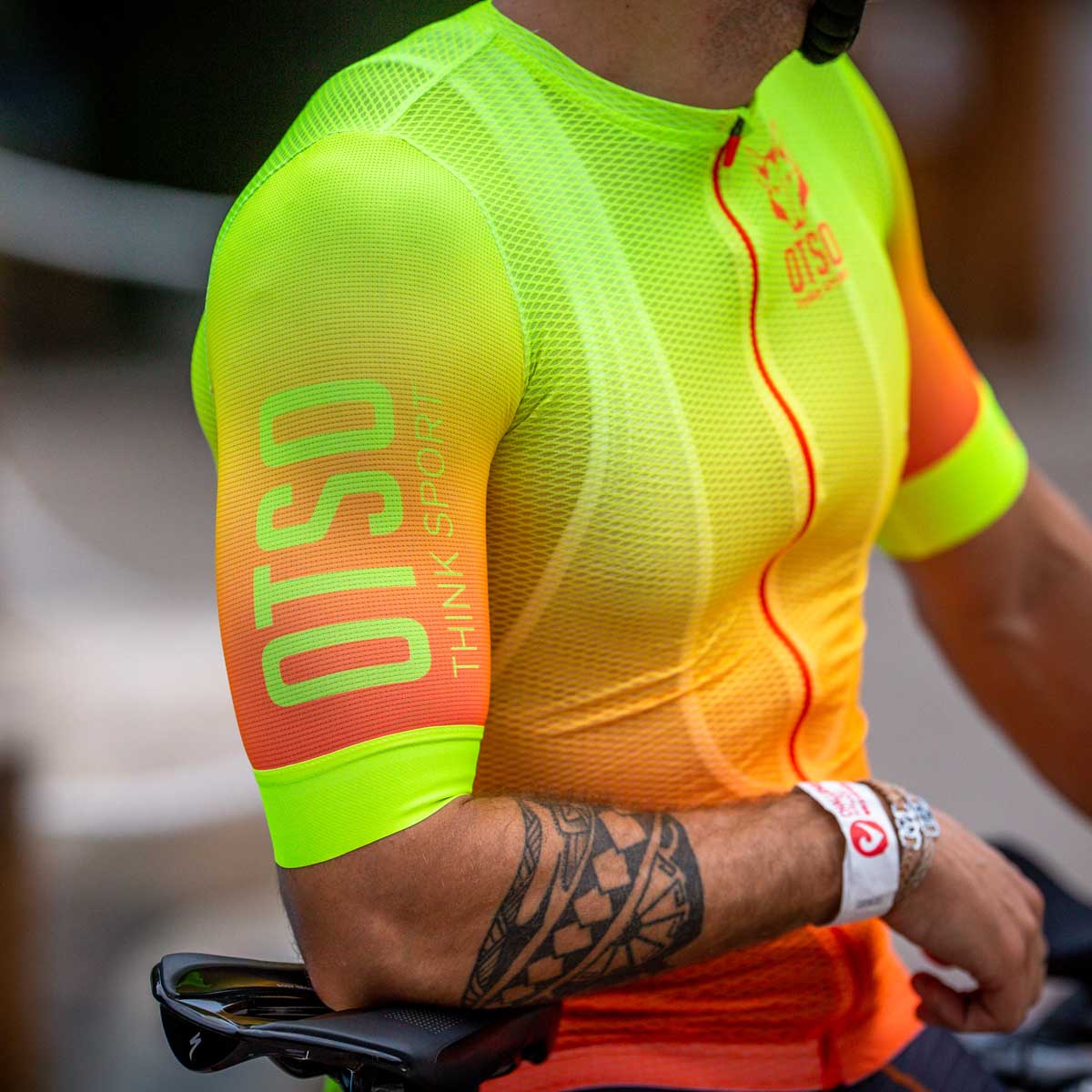 Maillot de ciclismo manga corta hombre - Fluo Orange
