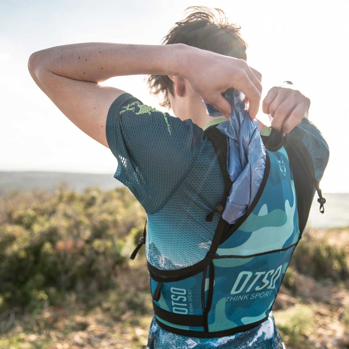 Trail running backpack - Camo blue