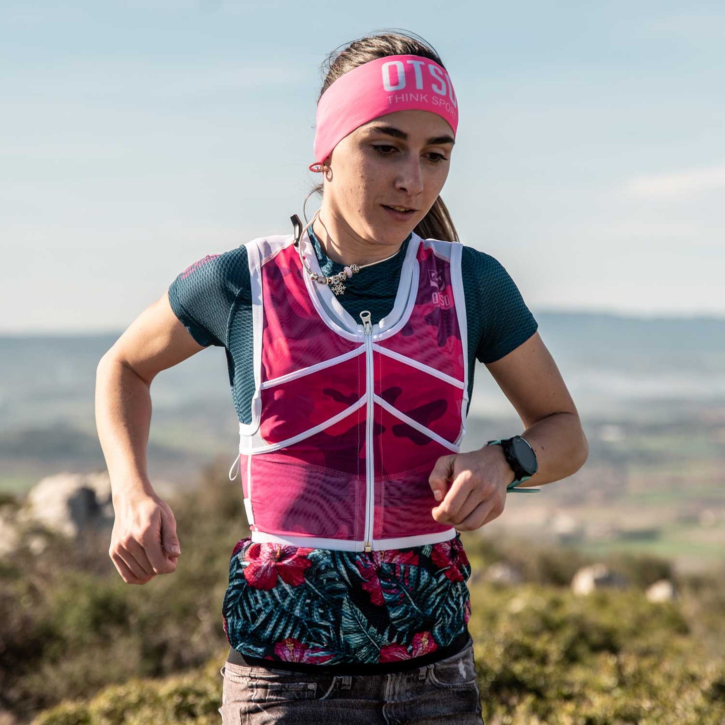 Trail running backpack - Camo pink