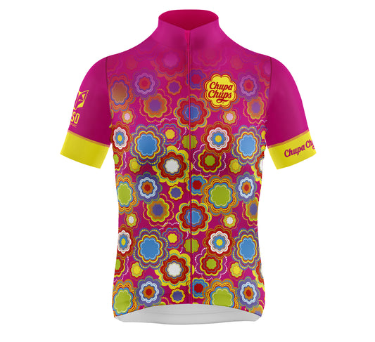 Maillot de ciclismo manga corta mujer - Chupa chups floral pink
