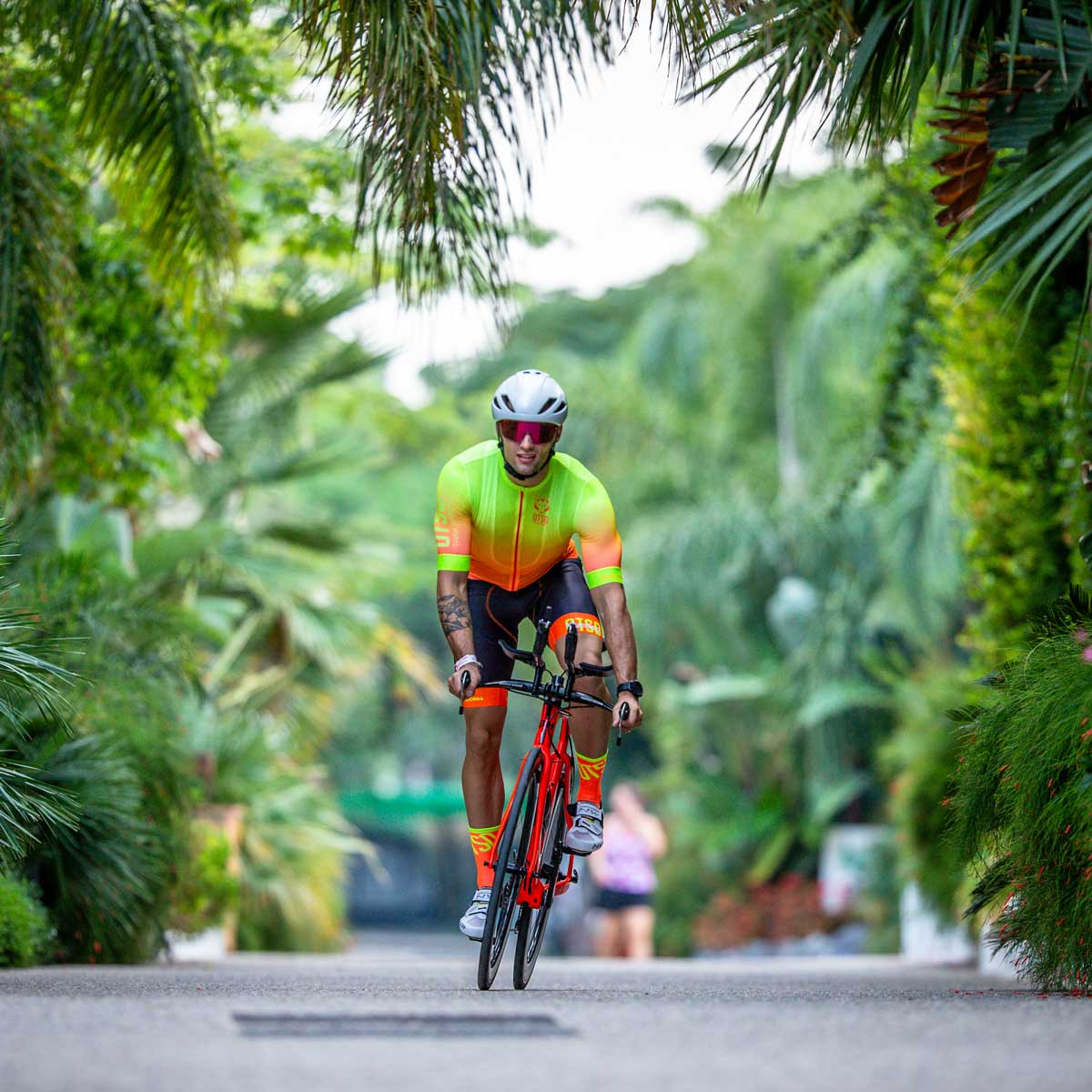 Culotte de ciclismo hombre - Fluo Orange