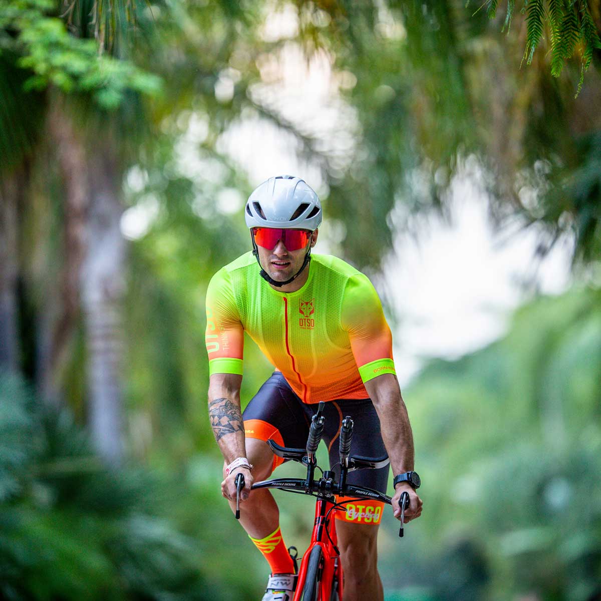 Culotte de ciclismo hombre - Fluo Orange