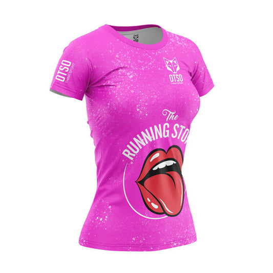 Playera manga corta mujer - Running Stones Pink